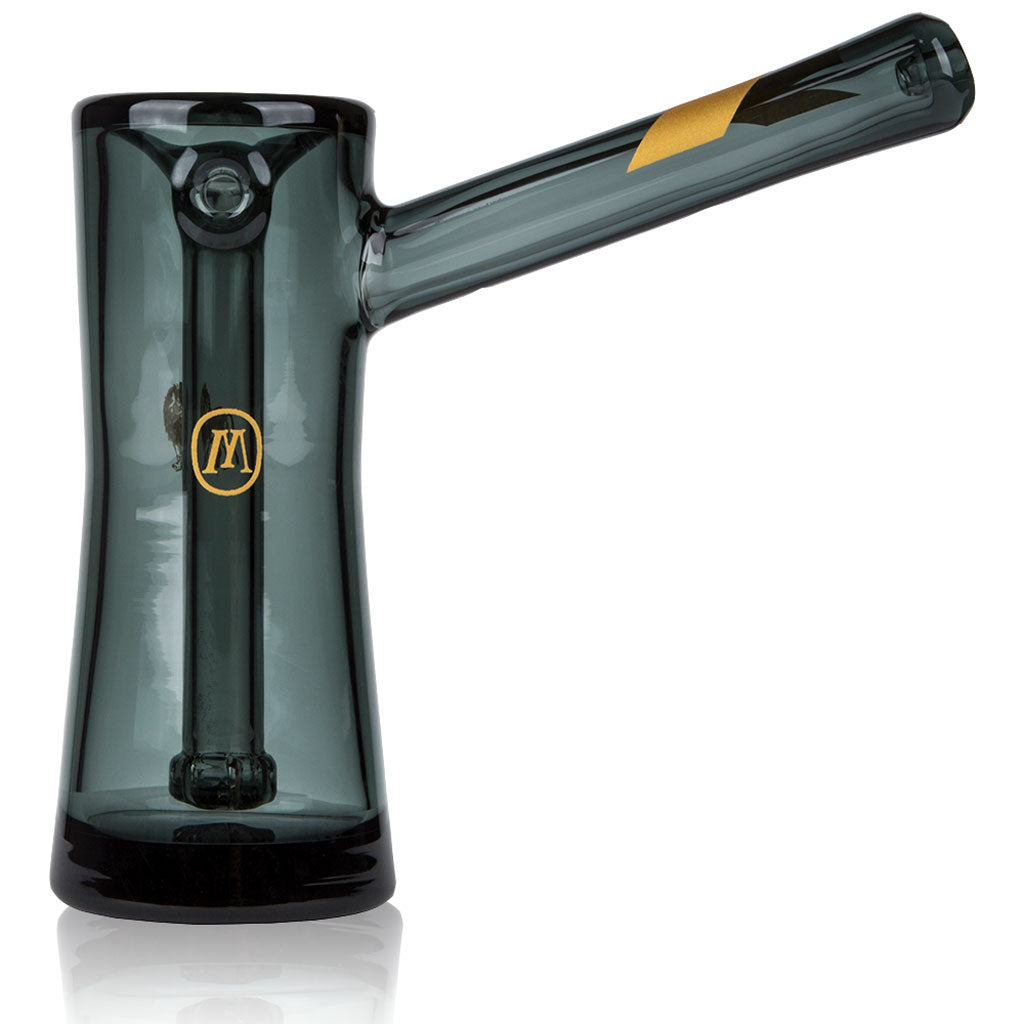 Marley Natural SMOKED GLASS BUBBLER with Gold Stripe Detail - BHANGO HEAD SHOP - Premium Glass, Vape and Cannabis Accessories